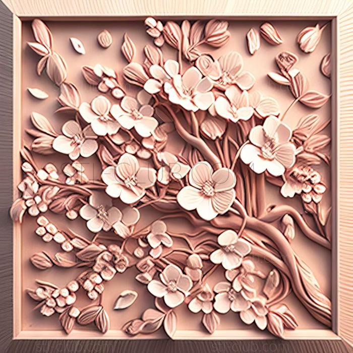 3D model cherry blossoms (STL)